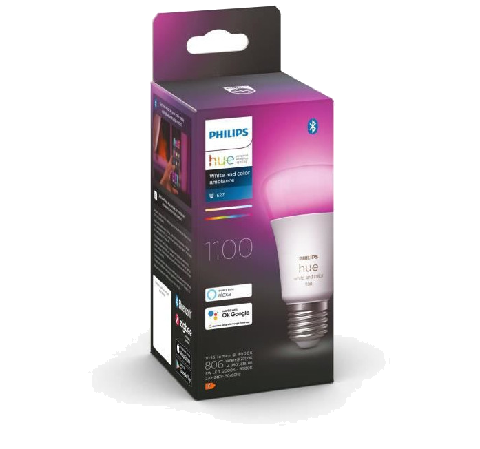 PHILIPS Hue White and Color Ambiance - Ampoule LED connectée 10W Equivalent 75W - E27 Bluetooth x1