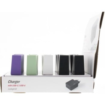 Hama 00210575 caricabatterie per dispositivi mobili Smartphone, Tablet Nero, Verde, Viola, Bianco Rete Carica rapida Interna