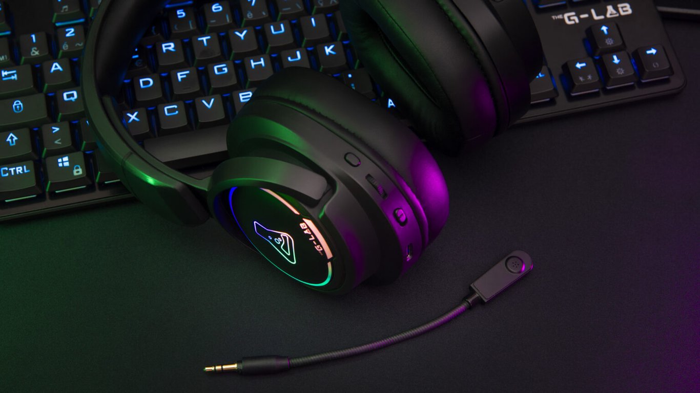 The G-Lab KORP IRIDIUM Casque Avec fil &sans fil Arceau Gaming USB Type-C Bluetooth Noir - Neuf