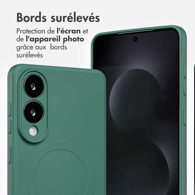 imoshion Coque Couleur avec MagSafe pour Samsung Galaxy S25 Edge - Vert foncé