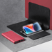 Diarycase 2.0 Custodia a conchiglia in vera pelle con supporto magnetico per Apple iPhone 14 Plus, rosso bordeaux