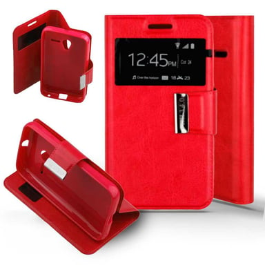 Etui Folio Rouge compatible Alcatel One Touch Pixi 3 4.0