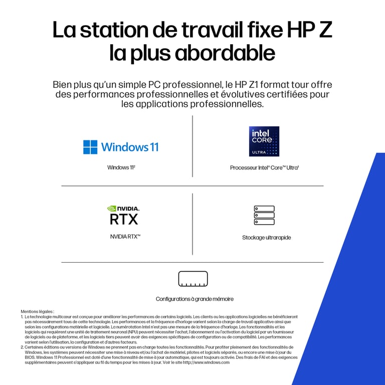 HP Z1 G1i Core Ultra 7 265 2.4 GHz RAM AZERTY - vue 8