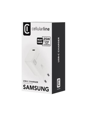 Cellularline SUPER FAST CHARGER KIT PD 25W Cargador de red USB-C de 25 W en micropack
