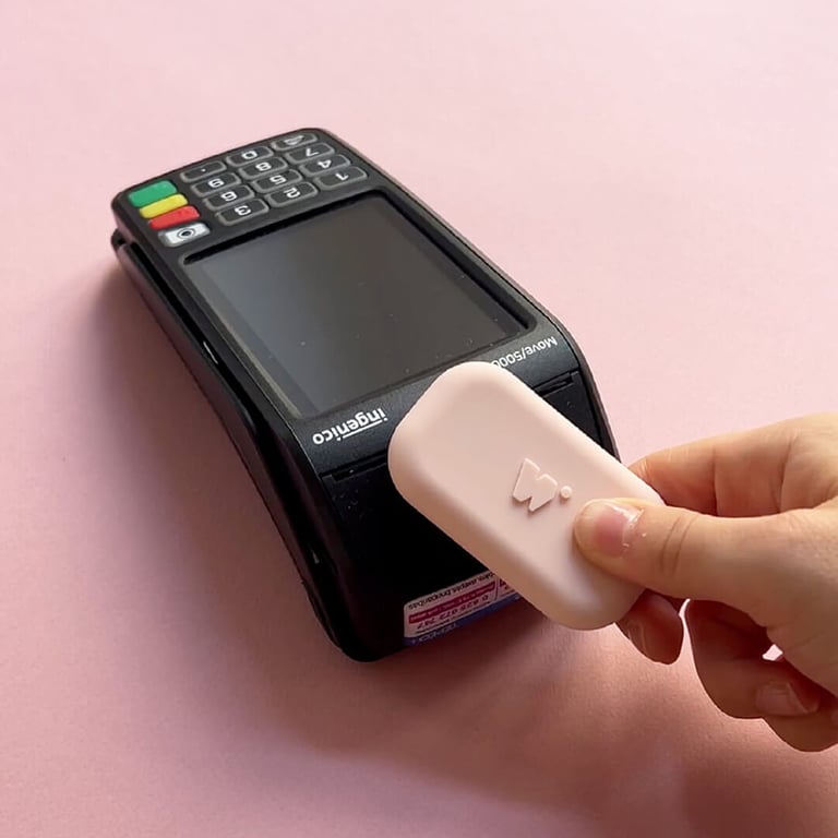 Porte monnaie sans contact Pop Rose craie - Fabriqué en France Money Walkie - Neuf