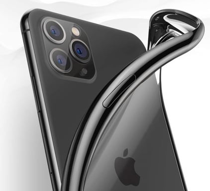 Pack Protection pour ''IPHONE 12'' (Coque Chrome Silicone + Film Verre Trempe)