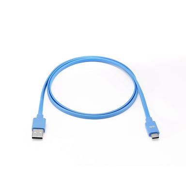 WE Cavo piatto da USB-C a USB da 1 m per Samsung S8/S9/S10, MacBook Pro, Google Pixel/Chromebook, Huawei P20/P30 Xiaomi - Blu