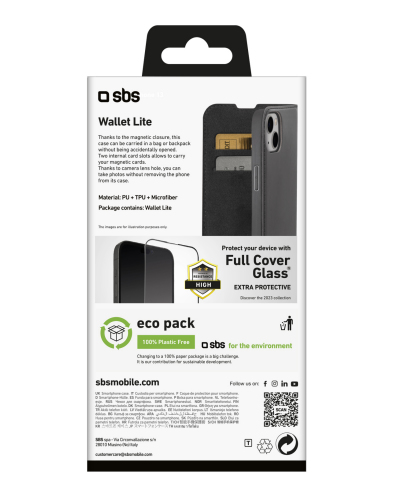 SBS TEBKLITEIP1561K coque de protection pour téléphones portables 15,5 cm (6.1 ) Étui avec portefeuille Noir Apple (brand) iPhone 15 - vue 3