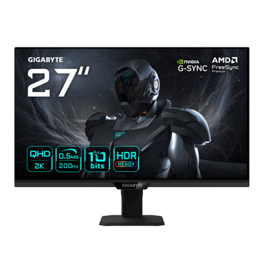 GIGABYTE G27Q20T Moniteur Gaming 27” QHD - 2560 x 1440, 200Hz, 0.5ms, G-Sync Compatible, FreeSync Premium, HDR10, HDMI 2.0, DisplayPort 1.4