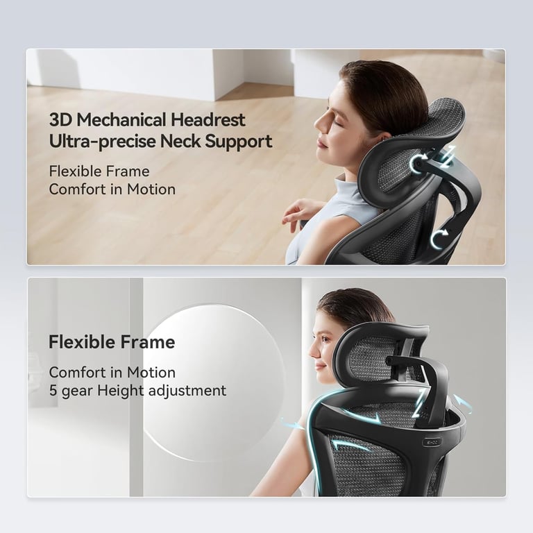 SIHOO Doro C300 Pro Fauteuil de Bureau Ergonomique JT Accoudoirs 5D Soutien Lombaire Auto ajustable Dossier en Maille Jusqu'à 150kg Neuf - vue 3