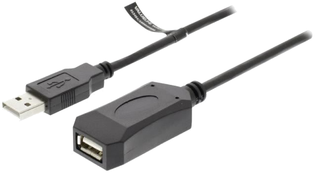 NEDIS Active USB 2.0 Extension Cable - A Male - A Female - 10 m - Noir