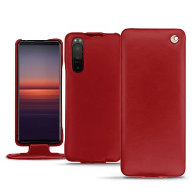 Housse cuir Sony Xperia 5 II -  - Rouge - Cuir lisse
