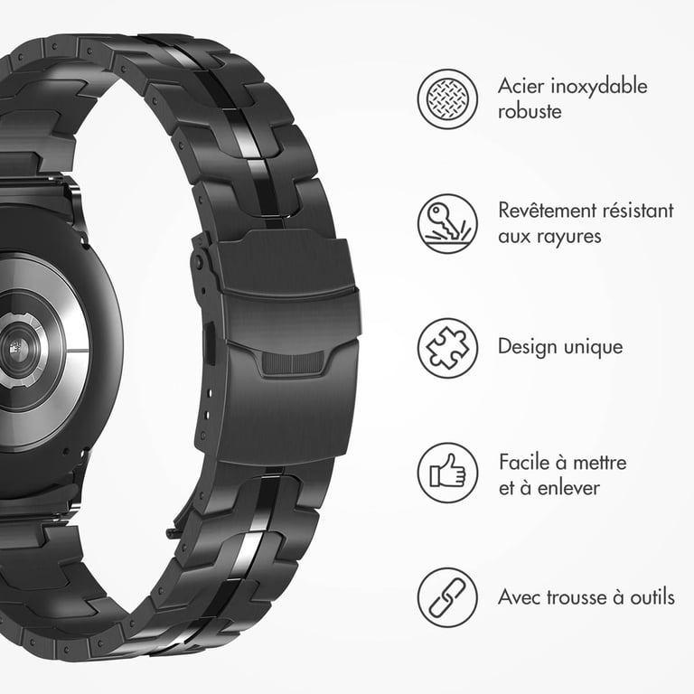 Bracelet Samsung Galaxy Watch 4 / 5 / 6 / 7 20mm Steel - vue 3