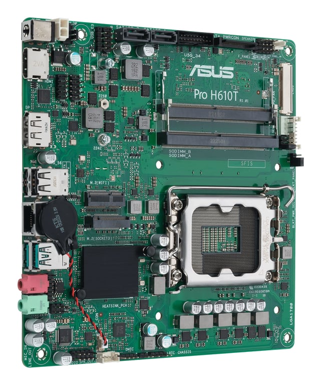ASUS PRO H610T CSM Intel H610 LGA 1700 mini ITX Neuf - vue 3