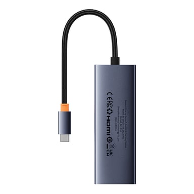 Baseus UltraJoy Concentrateur USB-C 5-en-1 - 4K 30Hz - 100 Watt recharge - Station d'accueil - Space Grey