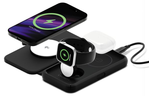 Cygnett Voyager Auriculares, Smartphone, Reloj inteligente Negro USB Cargador inalámbrico Carga rápida Interior