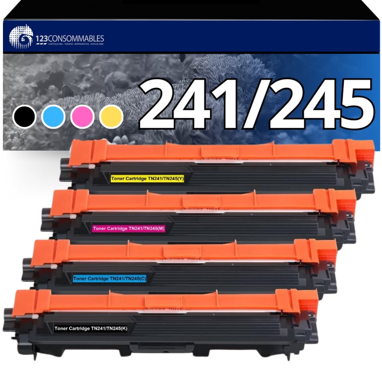 Pack 4 Toners compatible BROTHER TN 241TN 245 Neuf