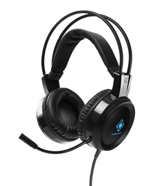 Deltaco Gaming - DH110 - Casque gaming LED, haut-parleurs stéréo 50mm, Cuir PU, PC/MAC/Console/Mobile