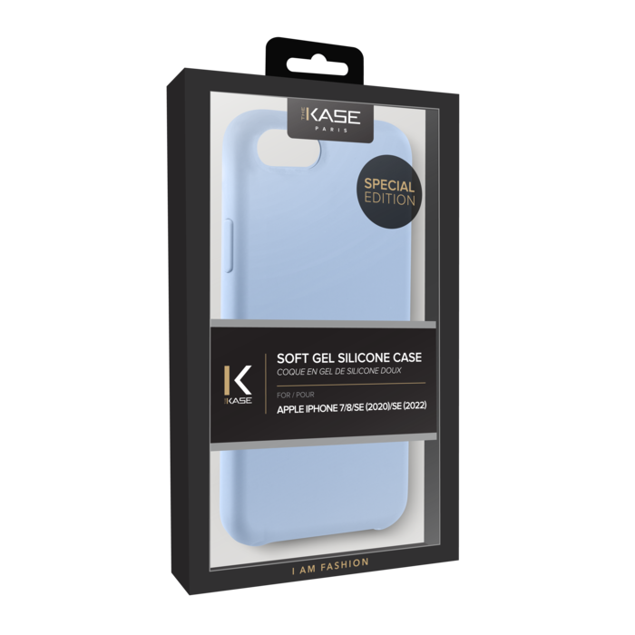 (Edition spéciale) Coque en gel de silicone doux pour Apple iPhone 7/8/SE 2020/SE 2022, Lilas Bleu