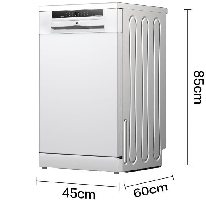 Lave vaisselle pose libre CONTINENTAL EDISON CELV1145W 11 couverts 45 cm 45 dB - vue 4