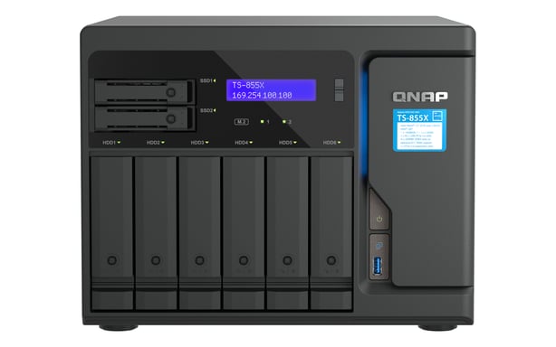QNAP TS-855X SAN Tower Intel Atom® C5125 8 Go DDR4 0 To QNAP QTS Noir