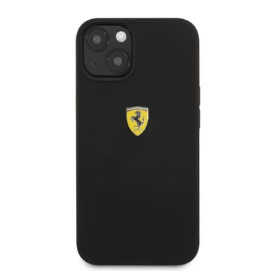 Ferrari Coque en silicone pour iPhone 13 Pro Noir On Track avec logo en métal