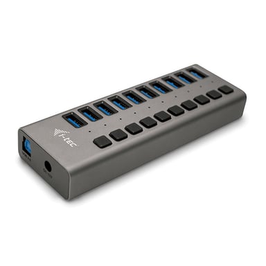 Hub USB 3.0 - I-TEC - Alimentazione con 10 porte USB 3.0 e adattatore di alimentazione da 48 W