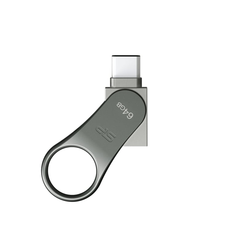 Silicon Power Mobile C80 lecteur USB flash 64 Go USB Type-A / USB Type-C 3.2 Gen 1 (3.1 Gen 1) Titane - Neuf