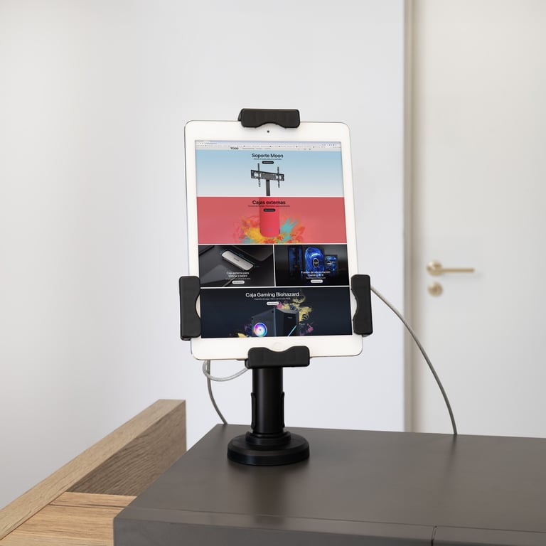Soporte antirrobo tablet TooQ AISATV0432 mesa o pared acero universal - vue 4