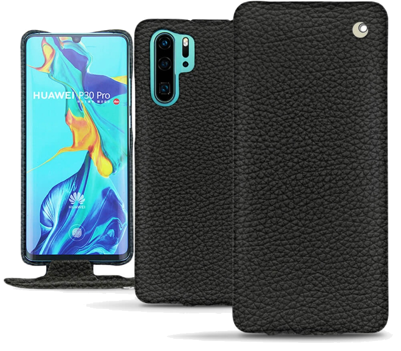 Housse cuir Huawei P30 Pro - Rabat verticalNoir
