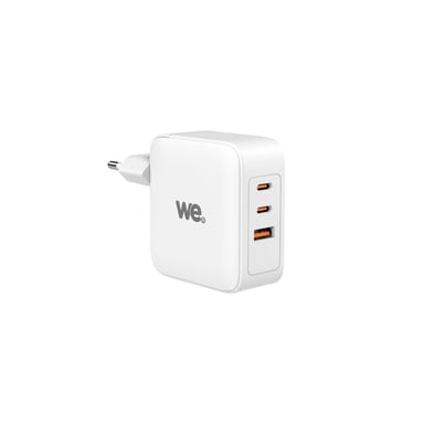 Chargeur secteur WE GaN 2 ports USB-C 1 port USB - 100W - Blanc