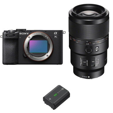 Appareil photo hybride Sony A7C II Noir + FE 90mm f/2.8 Macro G OSS + 1 Sony NP-FZ100 + Ebook ''20 astuces pour des images qui claquent''