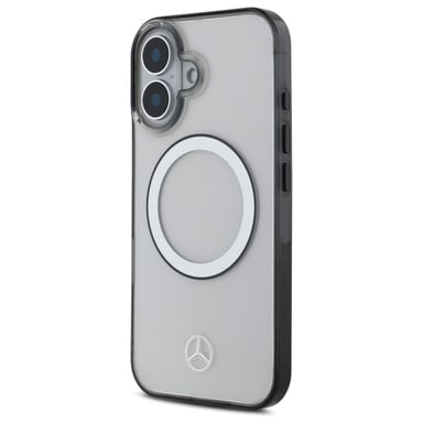 Funda Mercedes para iPhone 16 6.1'' Funda rígida transparente Logotipo impreso MagSafe