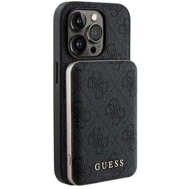 Guess Pack Funda para iPhone 13 Pro MagSafe Saffiano Motivo 4G y Powerbank 5000mAh Negro