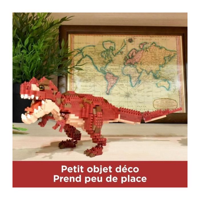 Figurine en briques BANDAI NANOBLOCK Tyrannosaurus Rex Deluxe 850 pcs - vue 3