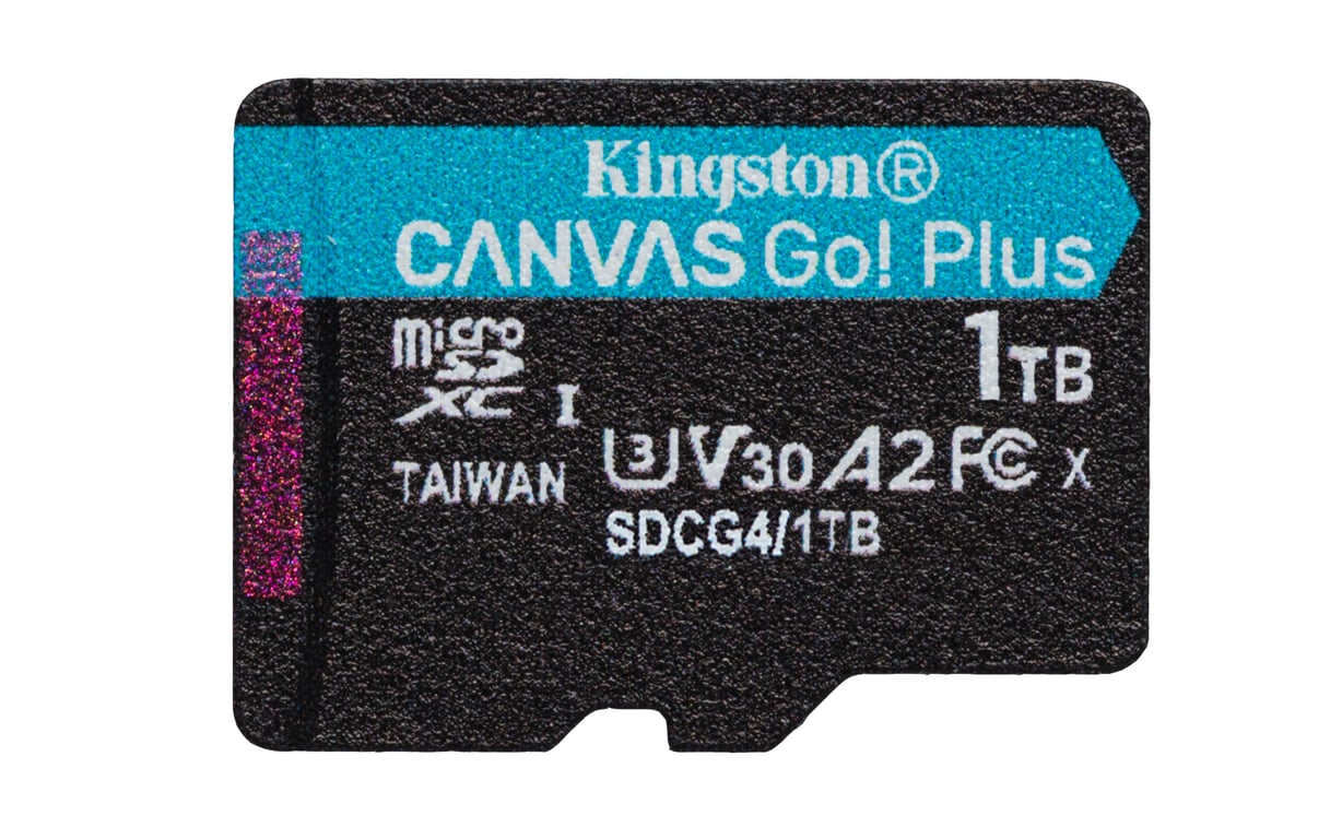 Kingston Technology Carte microSDXC Canvas Go Plus Gen4 200R A2 U3 de 1 To, pack unique sans ADP - Neuf