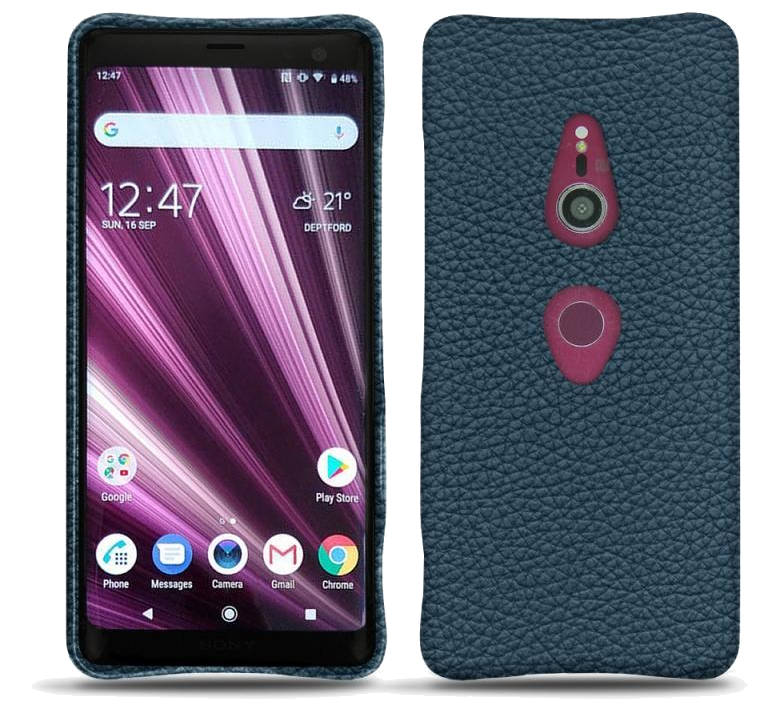 Coque cuir Sony Xperia XZ3 - Coque arrièreBleu