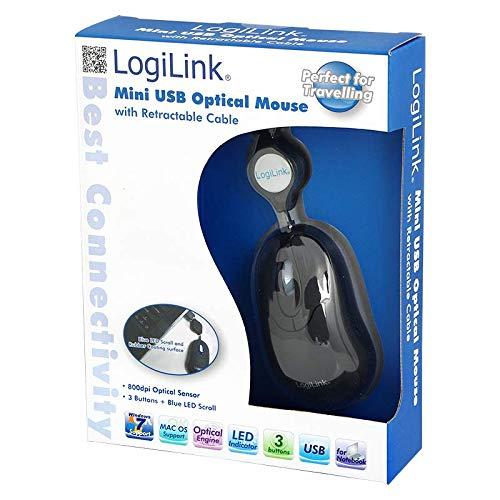 LogiLink ID0016 souris Bureau Ambidextre USB Type-A Optique 800 DPI - Neuf