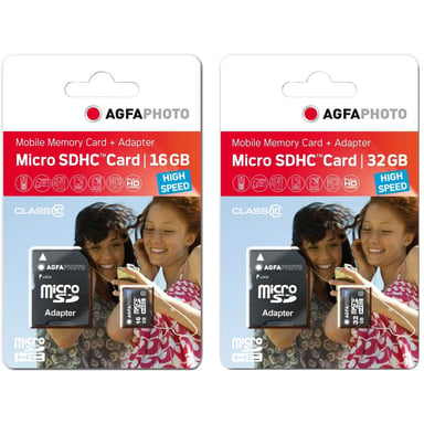 AgfaPhoto - Pack 2 Cartes Mémoire Micro SDHC - Capacité totale 16GB + 32GB Noir - vue 3