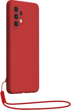 Coque Samsung G A13 4G Silicone + dragonne assortie Rouge Bigben