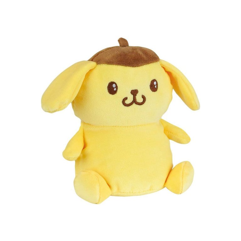Peluche Pompompurin JEMINI 13 cm velours brodé oreilles tombantes Jaune Neuf
