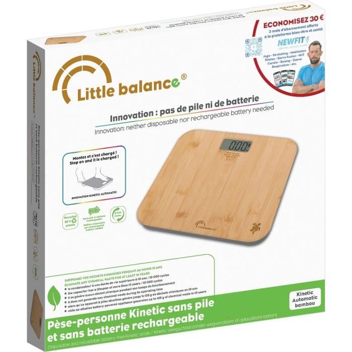 Pèse personne LITTLE BALANCE Kinétic automatique Bambou - vue 4