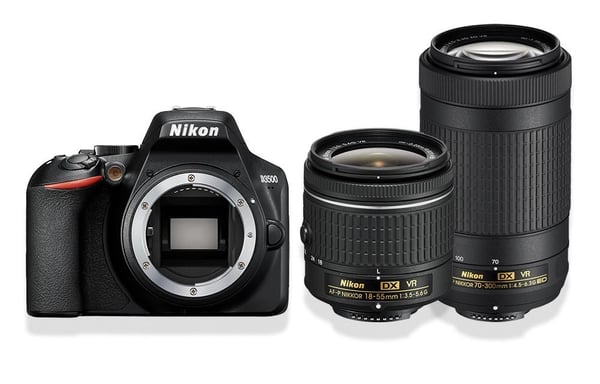 Nikon D3500 + AF-P DX 18-55 VR + AF-P DX 70-300 ED VR Juego de cámara SLR 24,2 MP CMOS 6000 x 4000 Pixeles Negro