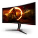 AOC G2 CU34G2X/BK 86,4 cm (34'') 3440 x 1440 pixel Quad HD LED Monitor PC a schermo piatto Nero, Rosso