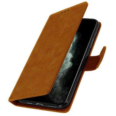 Étui pour iPhone 11 Pro Max Clapet Portefeuille Support Vidéo Marron