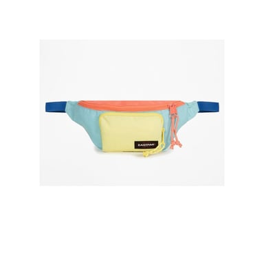 Bolso riñonera EASTPAK Page Blocked Blue con bandolera y bolsillo con cremallera en la parte delantera y diseño gráfico