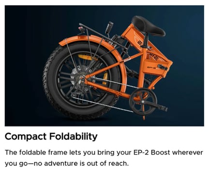 Vélo électrique pliable ENGWE EP-2 Boost 20'' avec batterie 48V13AH-Orange