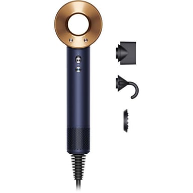 Sèche-cheveux Dyson Supersonic Straight+Wavy 1600 W Air Multiplier 3 vitesses 4 niveaux de chaleur Cool shot Bleu de prusse/cuvré