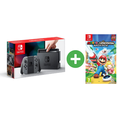 Switch & Mario & Lapins Crétins - console de jeux portables 15,8 cm (6.2'') 32 Go Écran tactile Wifi Gris