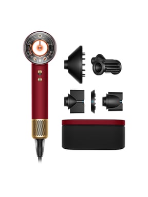 Secador de pelo Dyson Supersonic Nural Straight + Wavy 1600 W Oro, Rojo